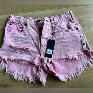 NWT ONE TEASPOON PINK DISTRESSED SHORTS